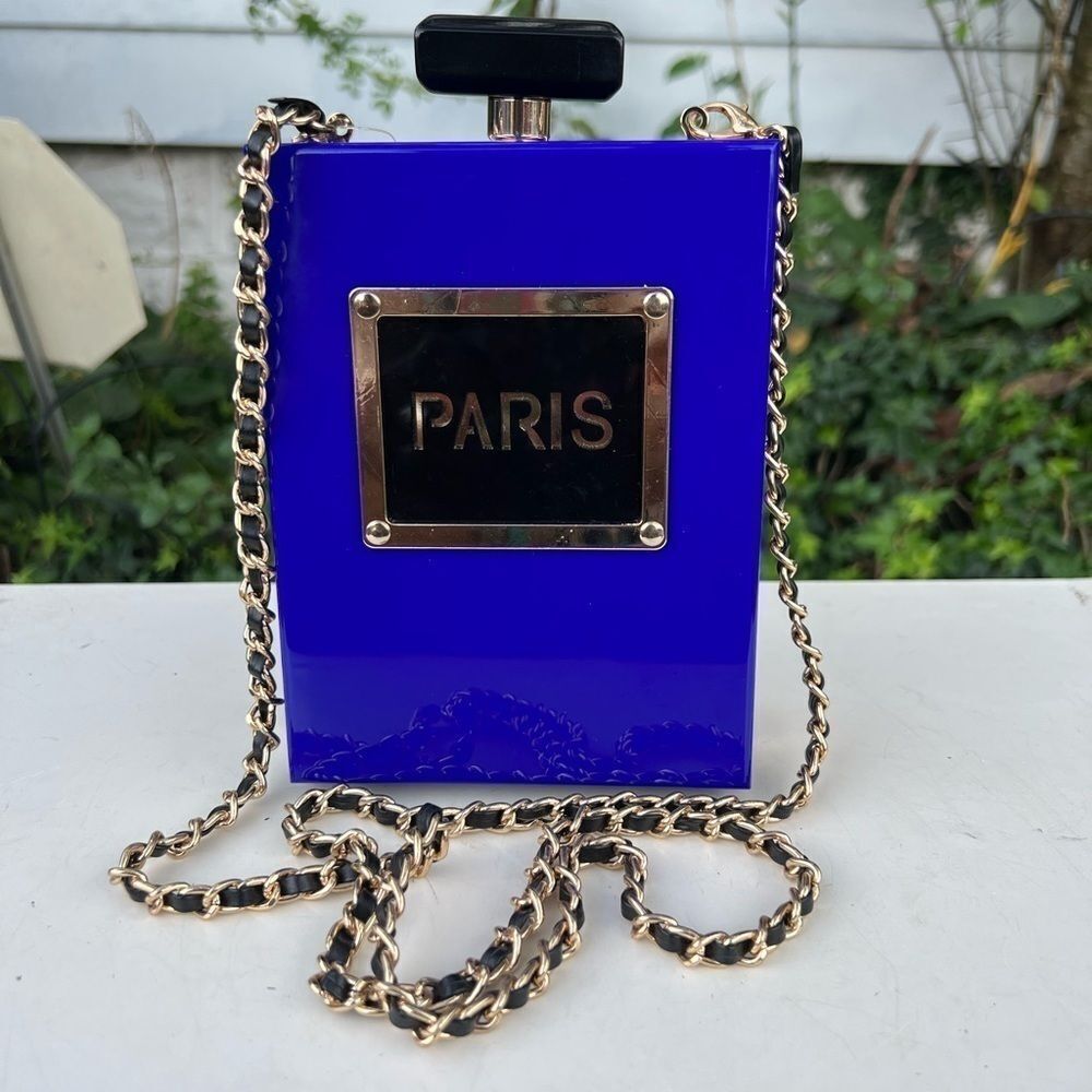 ****NWT Paris Perfume Shape Women’s Evening Party Purse Cocktail Handbag (BG)